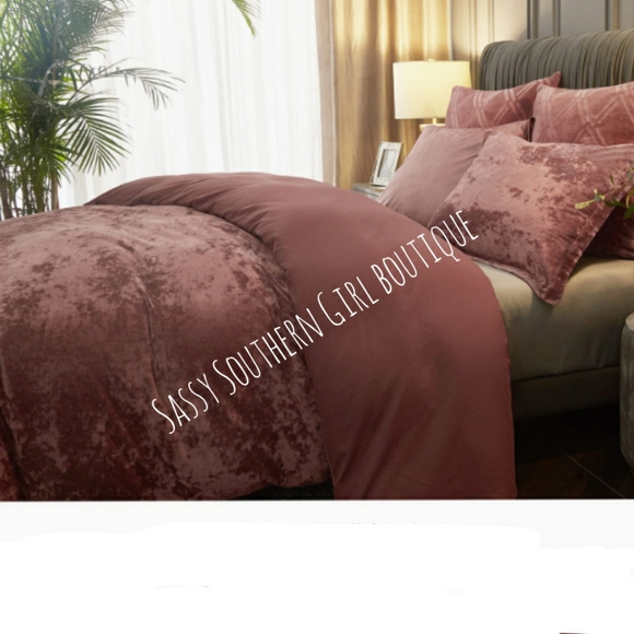 🆕⭐Rose mauve pink velvet duvet cover set - Picture 3 of 8